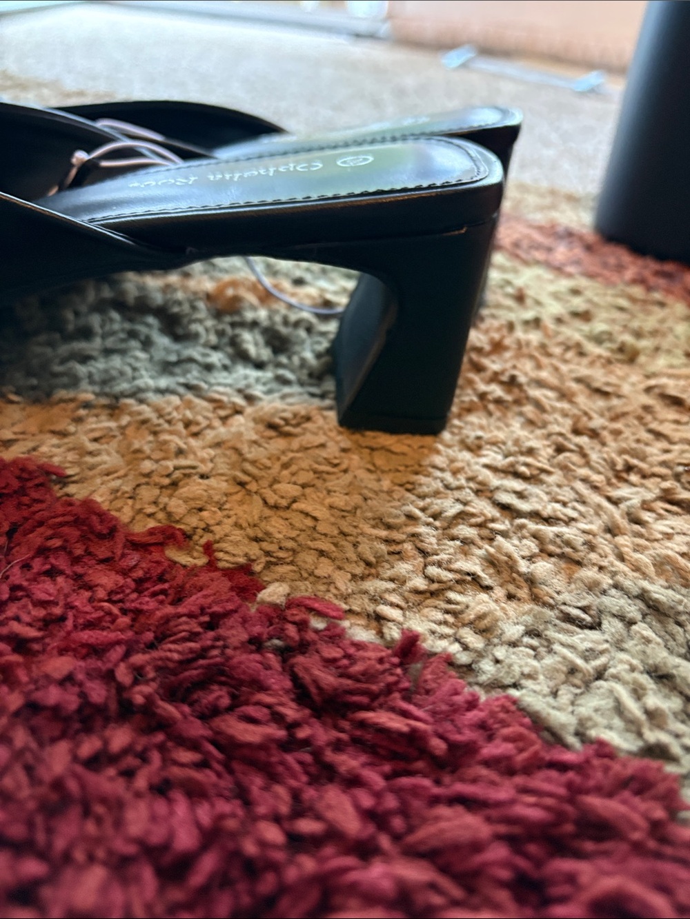 Ophelia Roe Black Square-Toe Slide Mules - Picture 2 of 5
